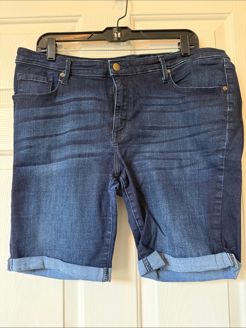Mossimo Supply Co. Dark Blue Rolled-Cuff Denim Shorts